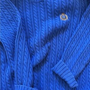 Vintage Ralph Lauren Vibrant Blue Cable Knit Sweater